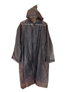 BTS Raincoat Transparent Rain Jacket 41” Length Grey Rare South Korea Boy Band